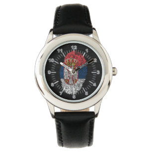 Reloj De Pulsera Bandera servia de la huella dactilar del tacto