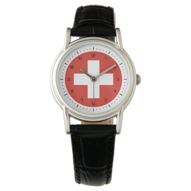 Reloj De Pulsera Bandera suiza Watch (Anverso)