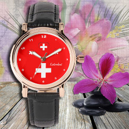 Reloj De Pulsera Bandera suiza y moda suiza, corazón/patriotas