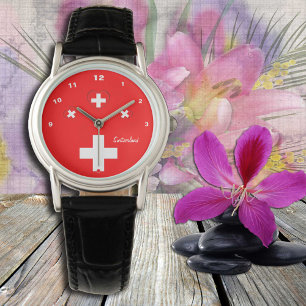 Reloj De Pulsera Bandera suiza y patriota de moda/deportes de Suiza