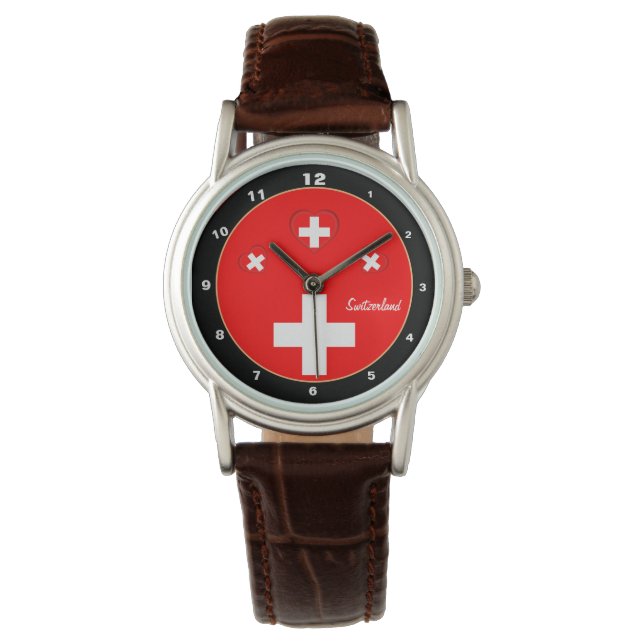 Reloj De Pulsera Bandera suiza y Suiza: patriota de moda / amor (Anverso)
