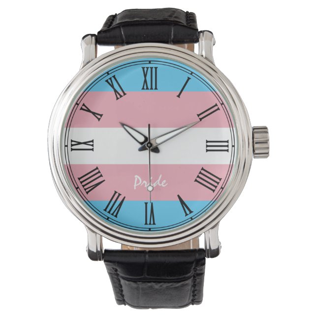 Reloj De Pulsera Bandera transgénero y observación del Orgullo (Anverso)