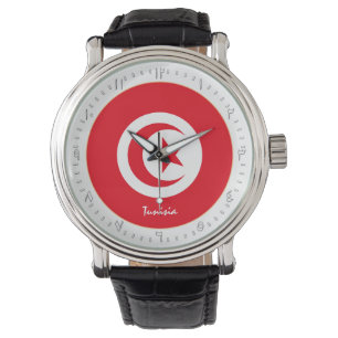 Reloj De Pulsera Bandera tunecina y moda tunecina, no árabe /diseño