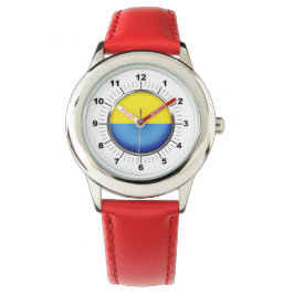 Reloj De Pulsera Bandera ucraniana de niños ajustable rojo