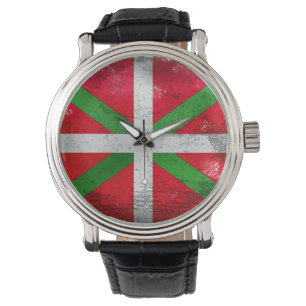 Reloj De Pulsera Bandera vasca apenada del estilo: Ikurriña,