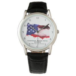Reloj De Pulsera *~* Bandera Veteranos EEUU Ejército Azul Blanco Ro