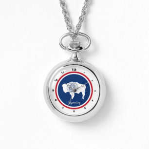 Reloj De Pulsera Bandera Wyoming y relojería de moda EE.UU./diseñ