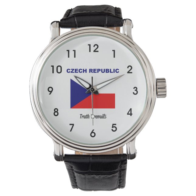 Reloj De Pulsera Bandera y lema de la República Checa (Anverso)