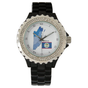 Reloj De Pulsera Bandera y mapa de Belice