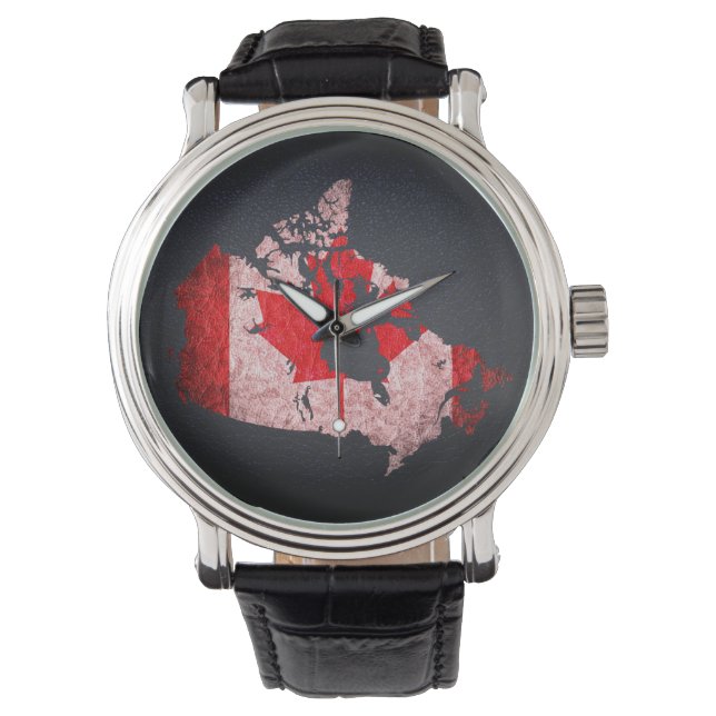 Reloj De Pulsera Bandera y mapa de Canadá (Anverso)
