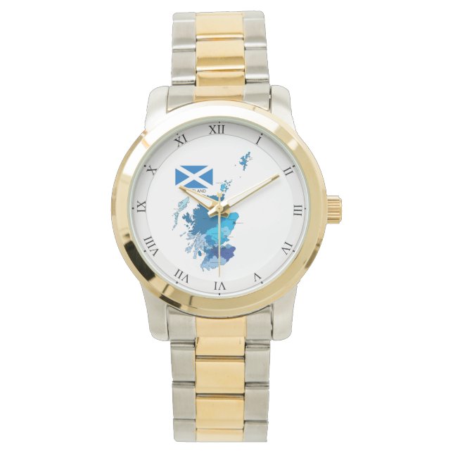 Reloj De Pulsera Bandera y mapa de Escocia (Anverso)