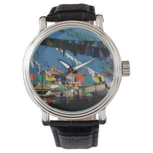 Reloj De Pulsera Banderas de oración y chortens