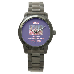 Reloj De Pulsera Banderas estadounidenses patrióticas en el 250 ani