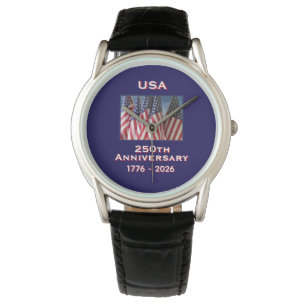 Reloj De Pulsera Banderas estadounidenses patrióticas en el 250 ani