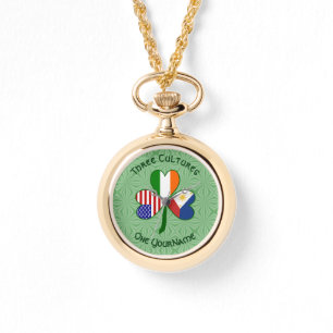 Reloj De Pulsera Banderas Filipinas Irlandesas Americanas Trébol de
