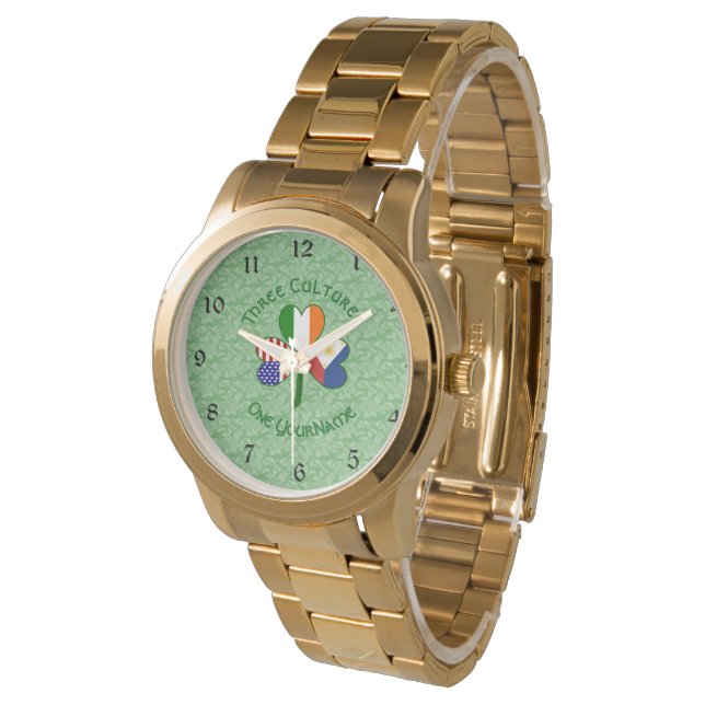 Reloj De Pulsera Banderas filipinas irlandesas estadounidenses Sham (Angular)