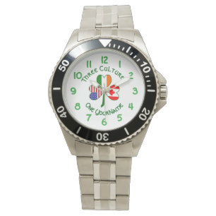 Reloj De Pulsera Banderas irlandesas canadienses personalizadas con
