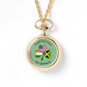Reloj De Pulsera Banderas jamaicanas irlandesas estadounidenses Sha