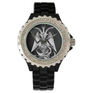 Reloj De Pulsera Baphomet negro/blanco (viejo estilo)