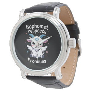 Reloj De Pulsera Baphomet transgénero respeta pronombres Orgullo Tr