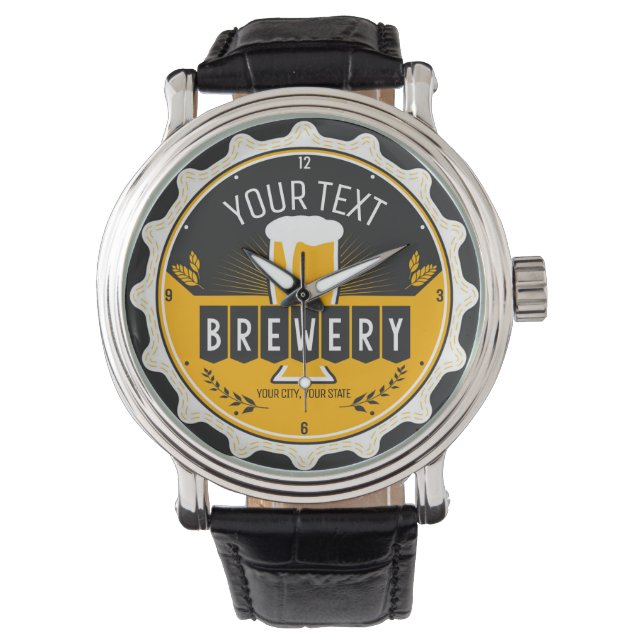 Reloj De Pulsera Bar de cervezas artesanal personalizado (Anverso)