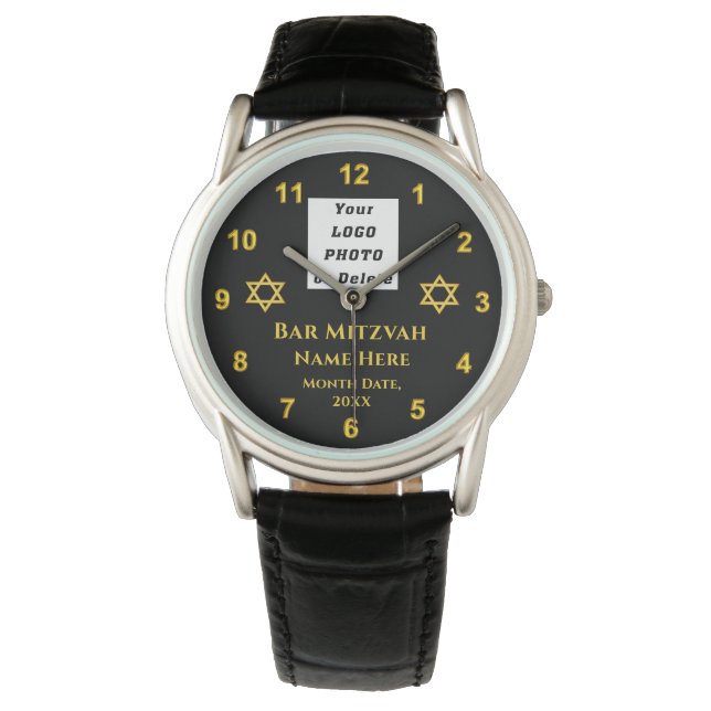 Reloj De Pulsera Bar Mitzvah Regalos para niños, Personalizable (Anverso)