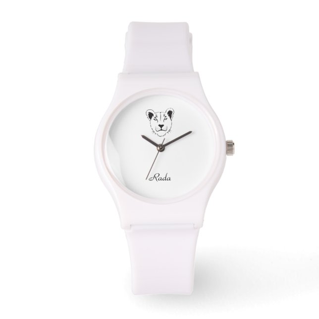 Reloj De Pulsera Barbary Lioness Sporty White Silicon Watch (Anverso)