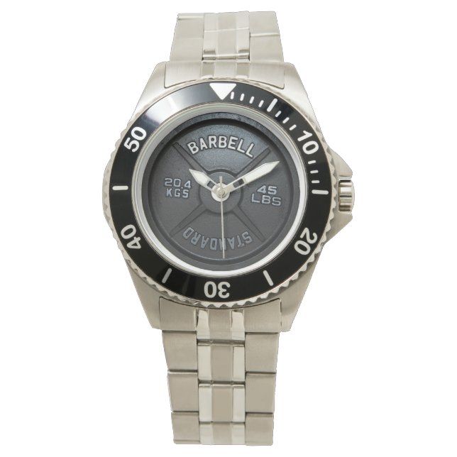 Reloj De Pulsera Barbell Plate Writing Watch (Anverso)