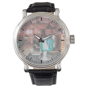 Reloj De Pulsera Barbería Con Sillas De Barber Verdes