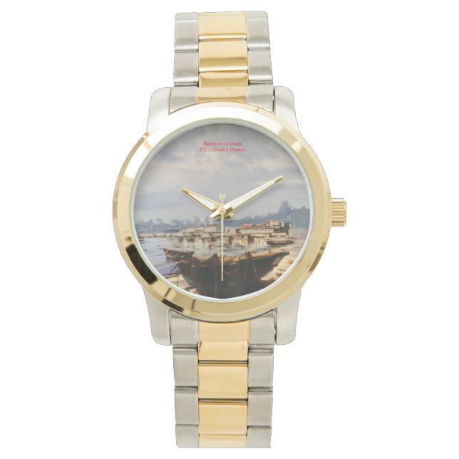 Reloj De Pulsera Barca en la playa (Anverso)