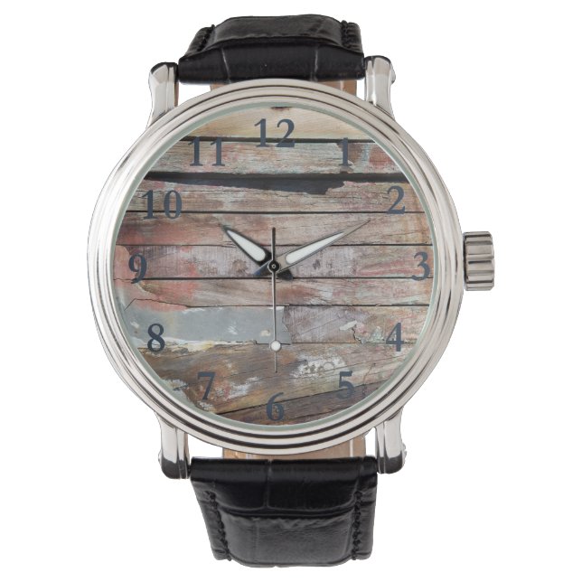 Reloj De Pulsera Barca rústica de madera antigua (Anverso)