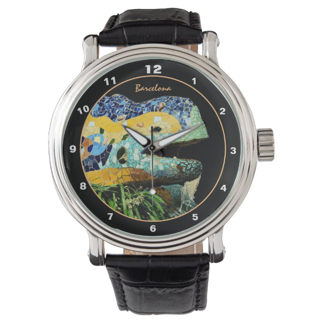 Reloj De Pulsera Barcelona Lizard & Park Guell, Cataluña / Gaudí (Anverso)