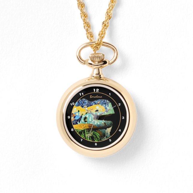 Reloj De Pulsera Barcelona Lizard & Park Guell, Cataluña / Gaudí (Anverso)