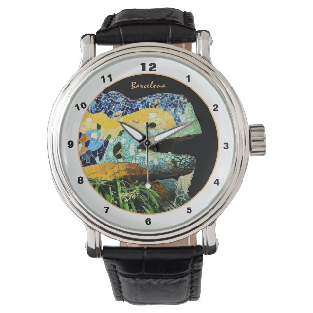 Reloj De Pulsera Barcelona Lizard & Park Guell, Cataluña / Gaudí (Anverso)