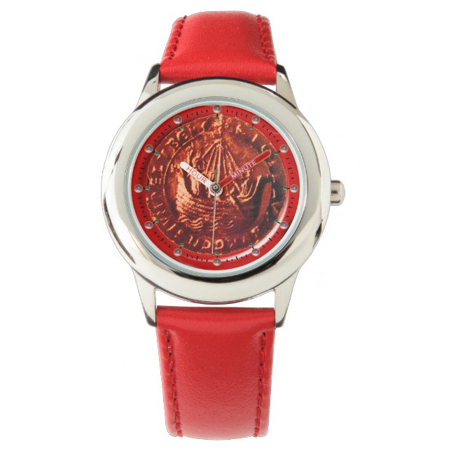 Reloj De Pulsera BARCO ANTIGUO ,Sello GALLEON Red Wax (Anverso)