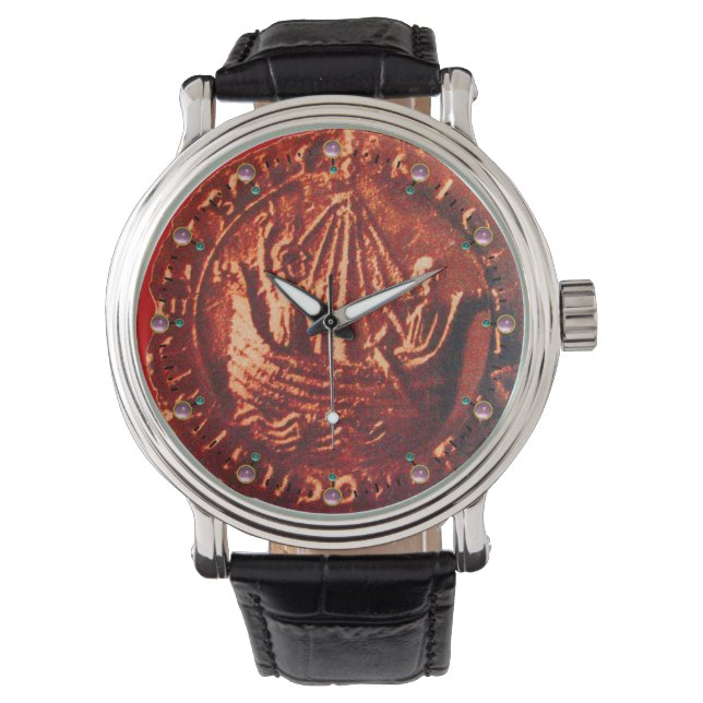 Reloj De Pulsera BARCO ANTIGUO ,Sello GALLEON Red Wax (Anverso)