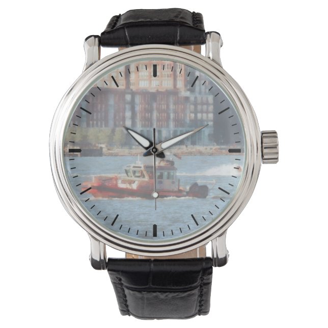 Reloj De Pulsera Barco de Rescate de Incendios Río Hudson (Anverso)