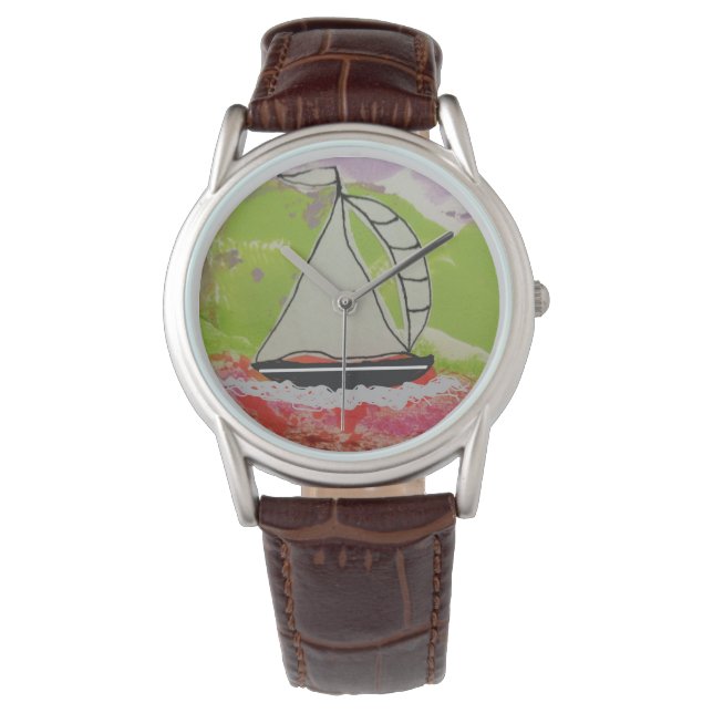 Reloj De Pulsera Barco de vela a rayas Jib (Anverso)