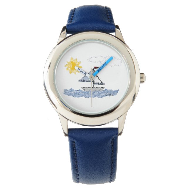 Reloj De Pulsera Barco de vela animado (Anverso)