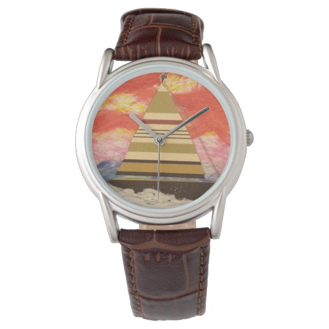 Reloj De Pulsera Barco de vela con rayas (Anverso)