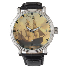 Reloj De Pulsera Barco Dorado