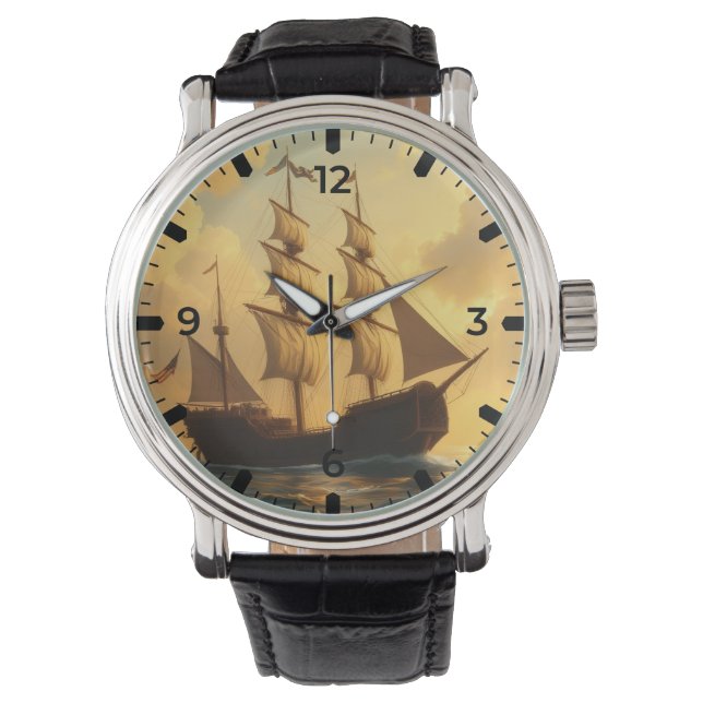Reloj De Pulsera Barco Dorado (Anverso)