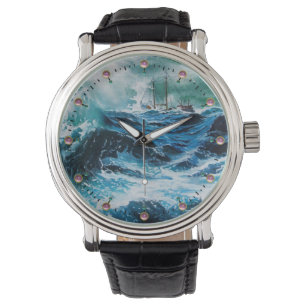 Reloj De Pulsera Barco en el mar en tormenta