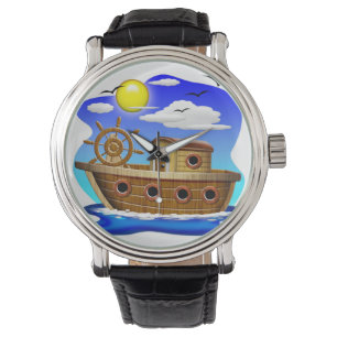 Reloj De Pulsera Barco Pesquero Dibujo Animado