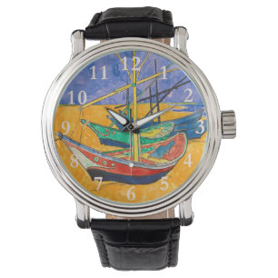 Reloj De Pulsera Barcos de Van Gogh Impresionismo Playa