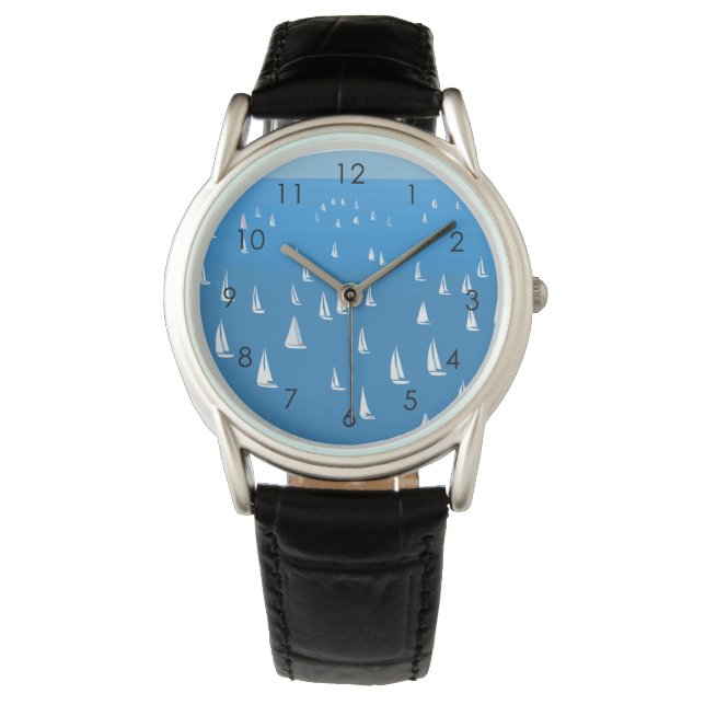 Reloj De Pulsera Barcos de vela en el mar azul profundo - Regatta (Anverso)