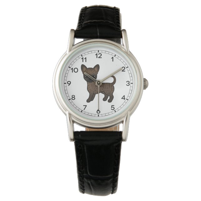 Reloj De Pulsera Barindle Smooth Coat Chihuahua Cute Cartog Dog (Anverso)