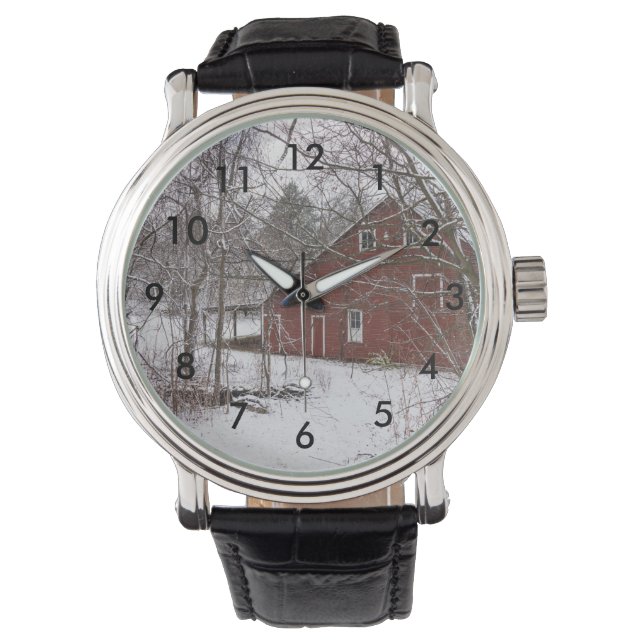 Reloj De Pulsera Barn Rojo En La Nieve (Anverso)