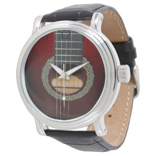 Reloj De Pulsera Barril De Guitarra Clásica Marrón Y Cadenas,