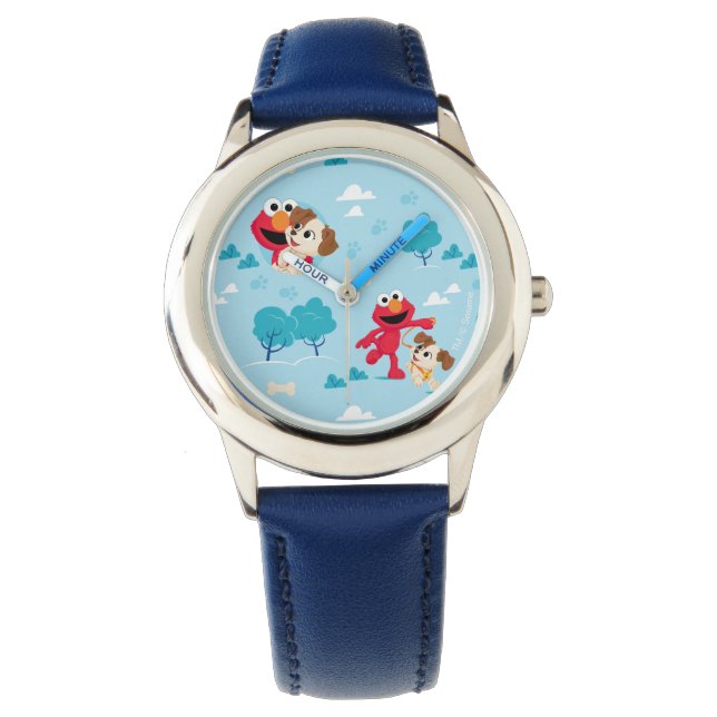 Reloj De Pulsera Barrio Sésamo | Patrón de elmo y tango (Anverso)